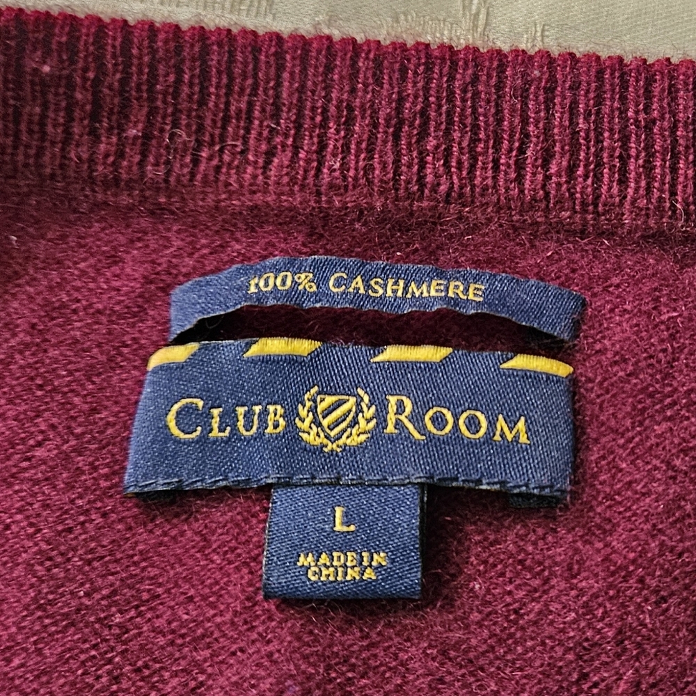 Men's 100% Cashmere Club Room Sweater Large